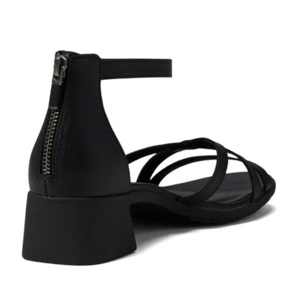 EILEEN FISHER Noni Strappy Leather Zip-Cuff Sandals in Black Size 8 - Picture 4 of 11